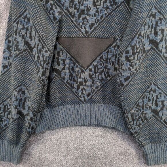 Alvin Josef Mens Pullover Knit Grandpa Sweater L Multi Animal Print Vintage - Picture 4 of 11